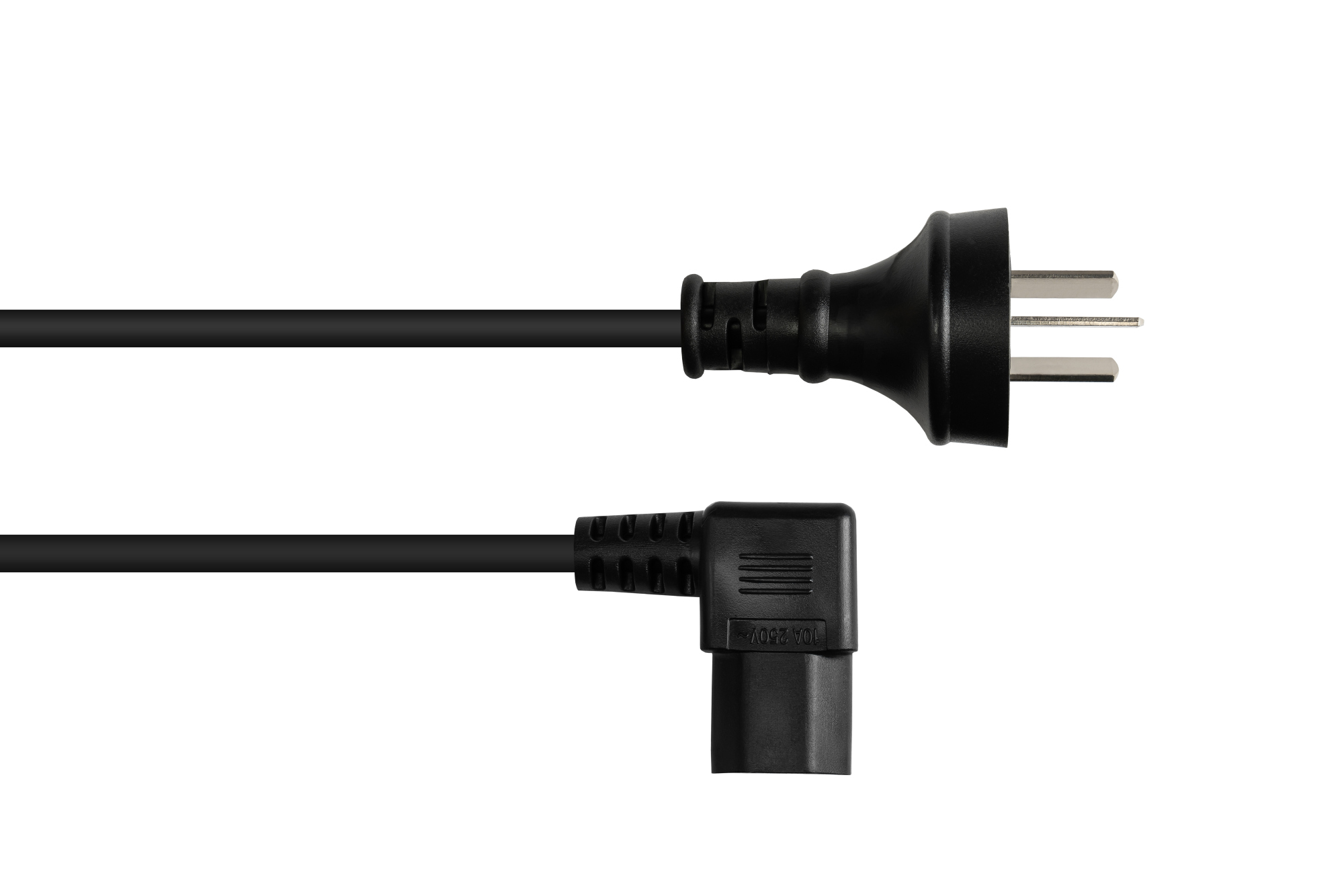 Power cord China Typ I plug to C13 (right angled), CCC, black, 0,75 mm², 1,8 m, Good Connections®