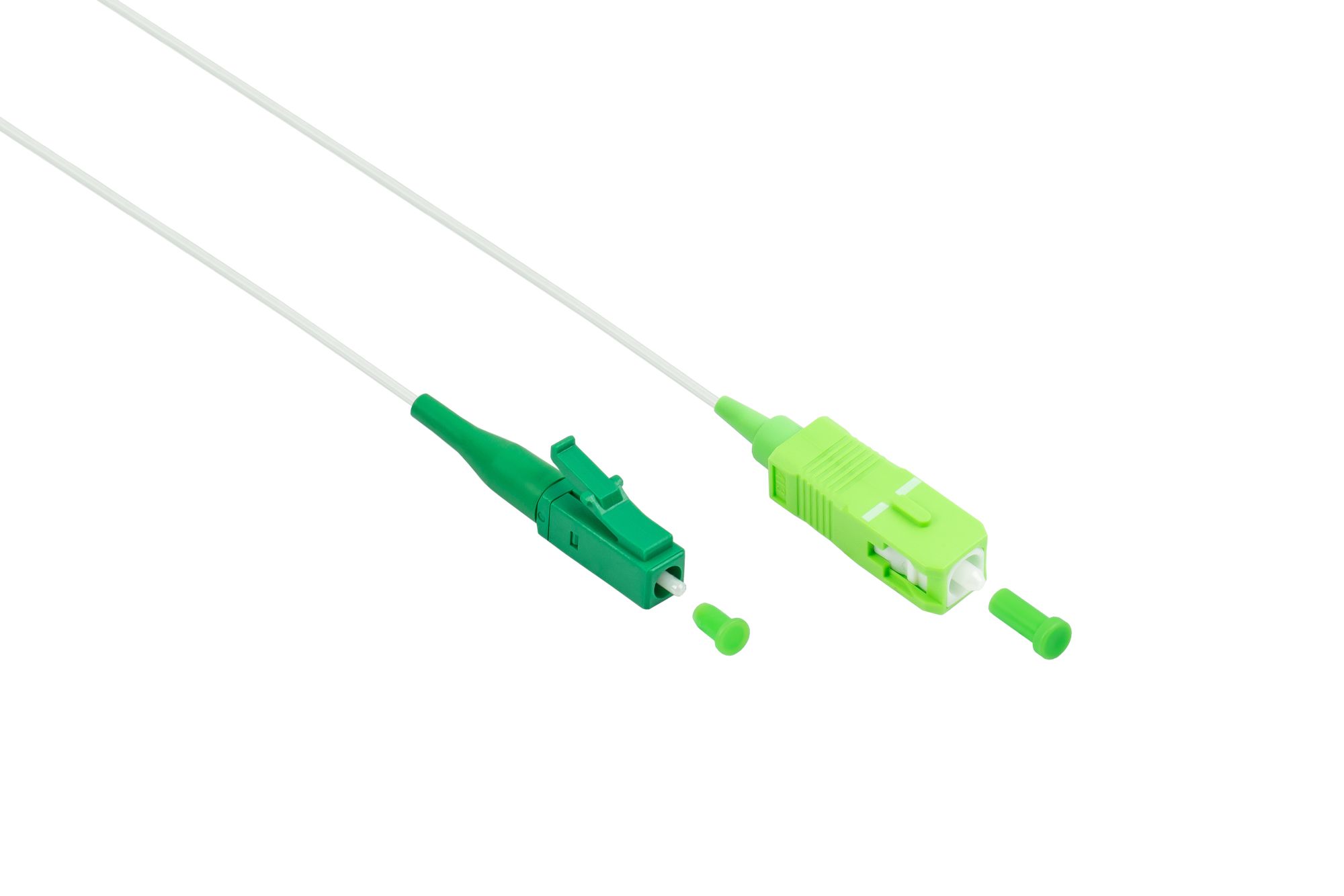 kabelmeister® LWL-Patchkabel OS2 Simplex, LC/APC - SC/APC, G.657.B3, 0,9mm, transparent, 30m