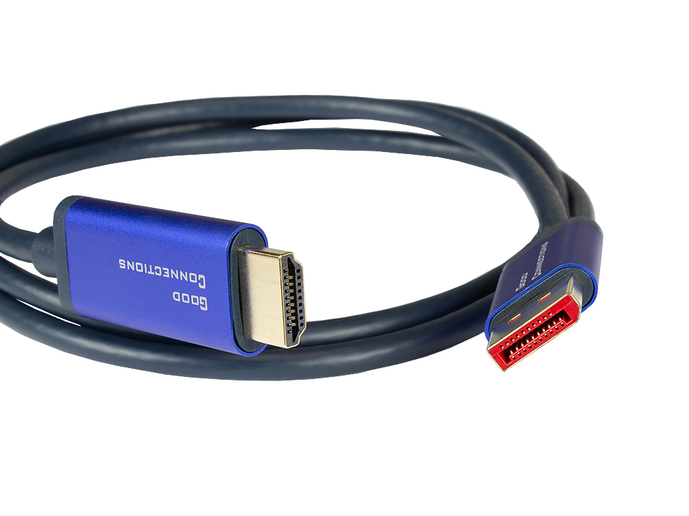 DisplayPort 1.4 to HDMI 2.0 SmartFLEX cable, 4K UHD @60Hz, aluminum housing, CU, dark blue, 3m, Good Connections®