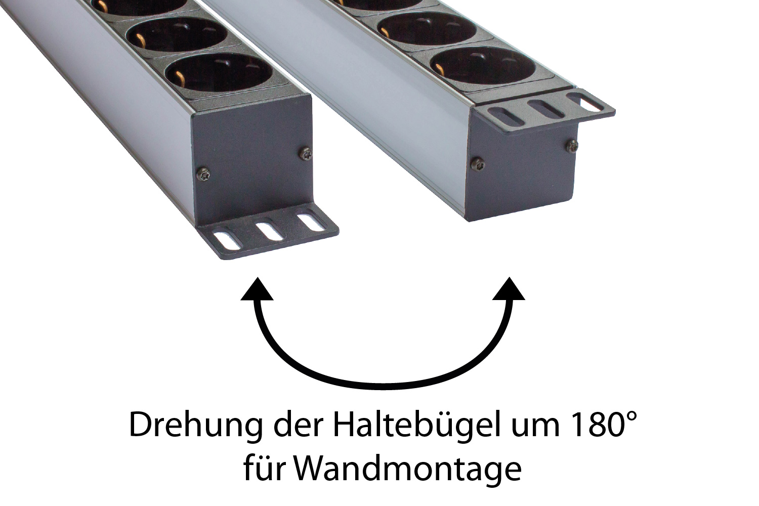 Steckdosenleiste 19", 1HE, Schutzkontakt-Stecker an an 8x Sc
