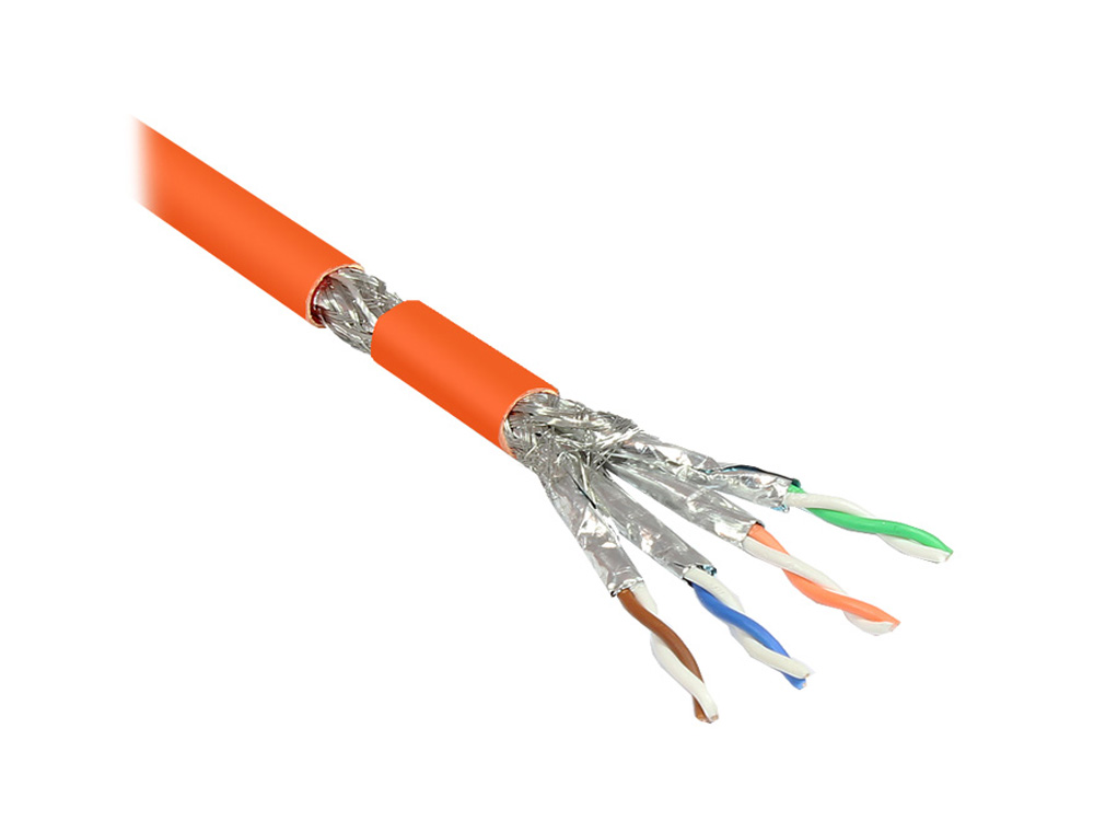 Installation cable Cat. 7 Simplex, S/FTP, PiMF, halogen-free (LSZH), 1000MHz, AWG23/1, FRNC-B, ECA, orange, 100m, Good Connections®