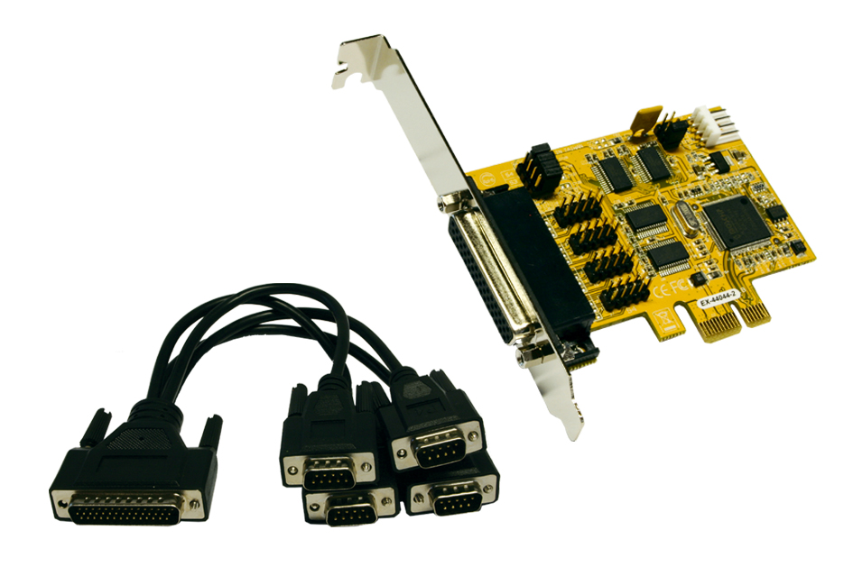 Exsys® 4S PCIe Serielle RS-232 Karte (MosChip Chip-Set)