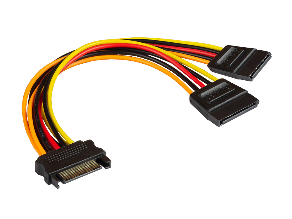 SATA Y-power cable, SATA plug to 2x SATA socket, Good Connections®
