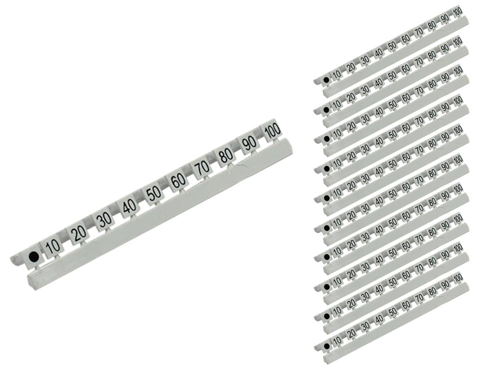Nummer Markierungen for LC LWL cable, Markierung 10 up to 100 in Zehnerschritten, 10er Set, Good Connections®