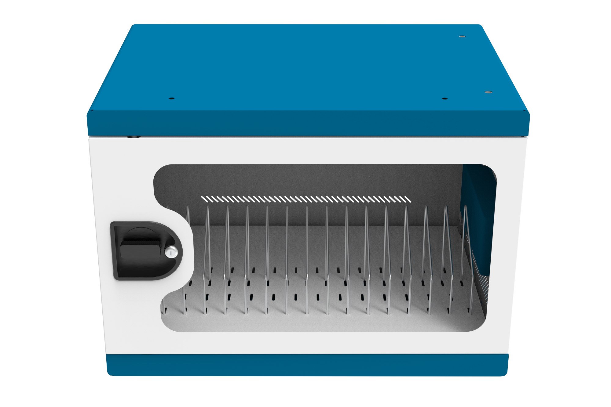 Good Connections® GEMMA T16C Ladeschrank/-wagen für 16 Geräte, USB-C™, 18W pro Port, PD 3.0, QC 3.0, weiß/blau