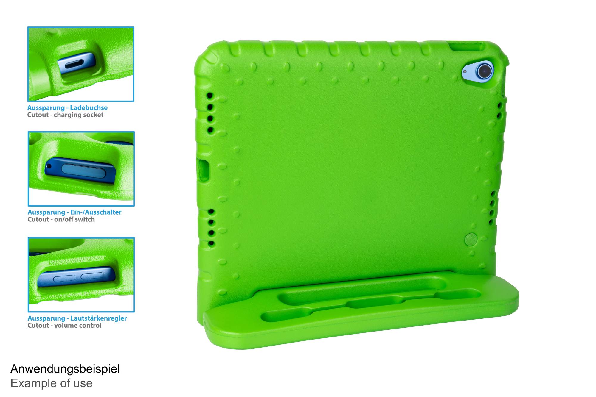 IPad 10.9" (10th gen.) tablet protective case with kickstand, green, Good Connections®