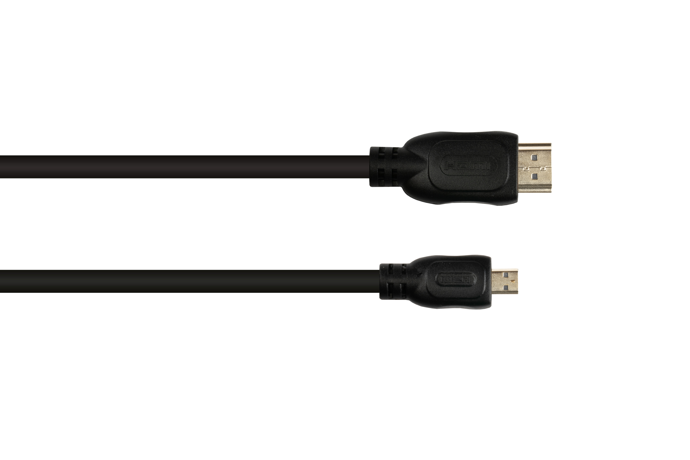Anschlusskabel HDMI 2.0b, Stecker (Typ A) an Mirco Stecker (Typ D), 4K / UHD @60Hz, 18 Gbit/s, vergoldete Kontakte, schwarz, 1m, Good Connections®