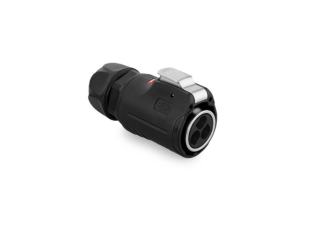 Industrial Connector S1 - Power (3-pin) Plug with click-lock on solder termination, M24, IP65/67, Good Connections®