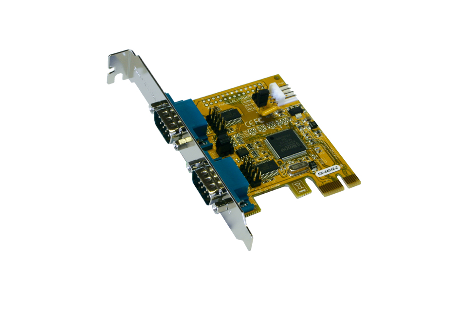 Exsys® 2S PCIe Serielle RS-232 Karte (MosChip Chip-Set)