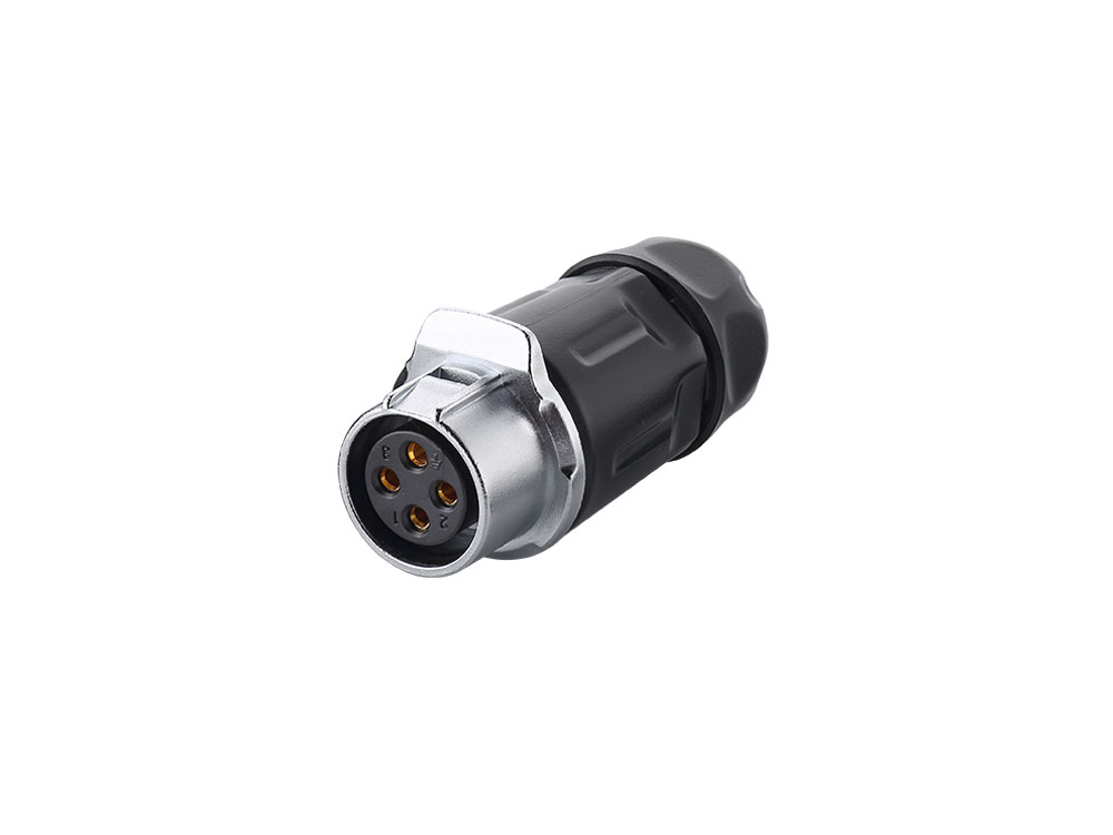 Industrial Connector S1 - Power (4-pin) Mating plug connector with click locking, solder termination, M20, IP65/67, Good Connections®