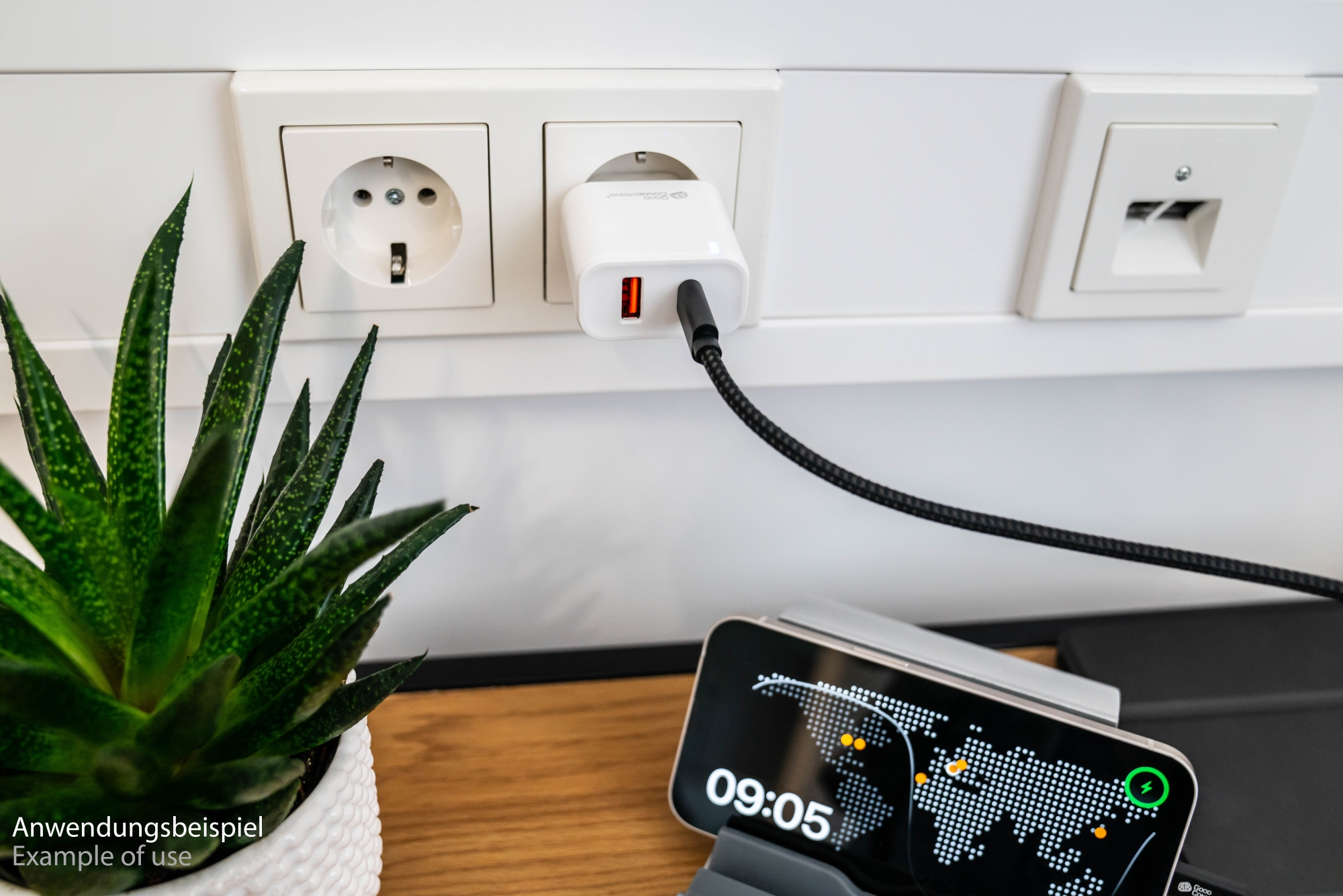 USB fast charger 20W, 2-port (1x USB A, 1x USB C™), PD 3.0, white, Good Connections®