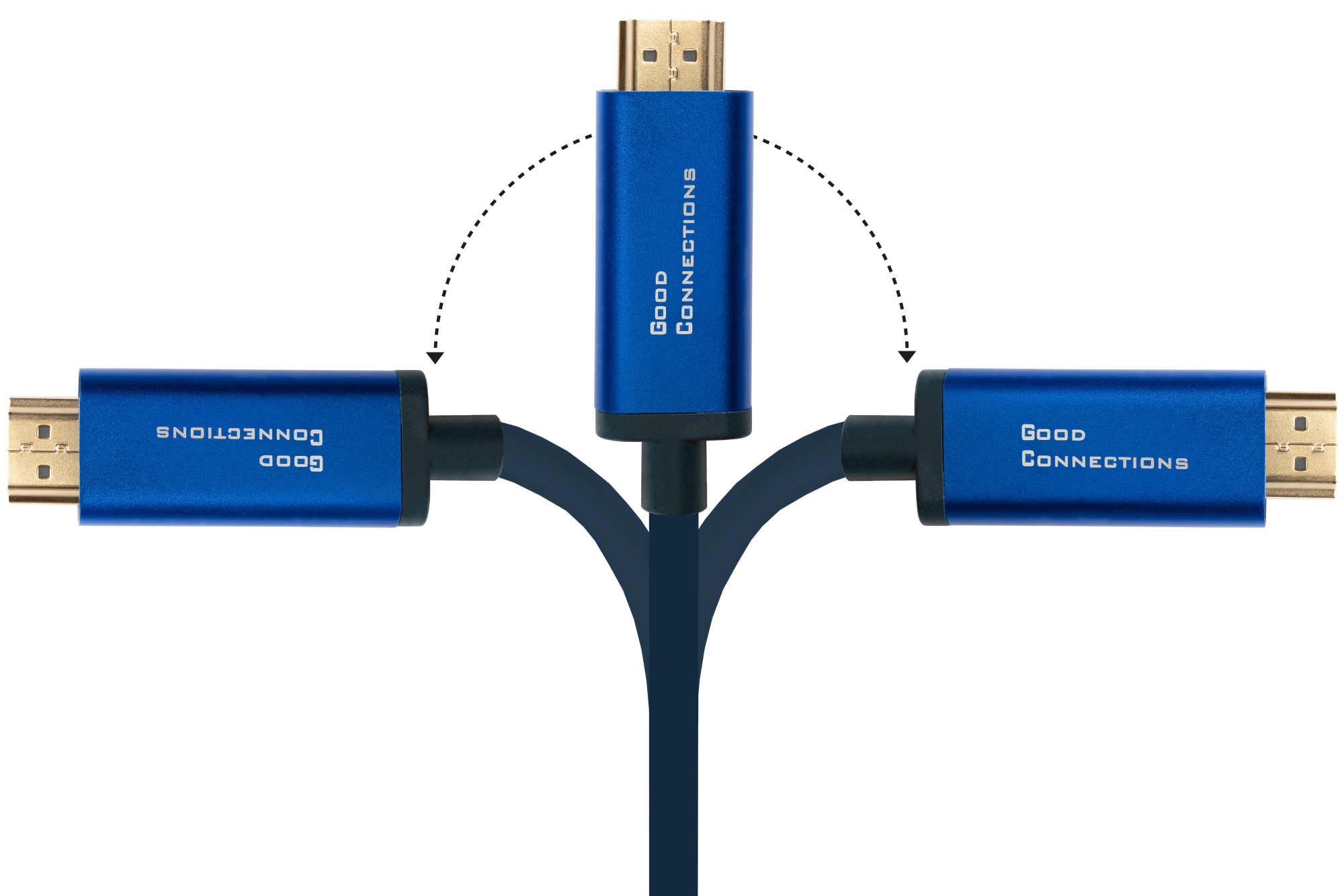 USB-C™ an HDMI 2.0b SmartFLEX Kabel, 4K UHD @60Hz, Aluminiumgehäuse, CU, dunkelblau, 3m, Good Connections®