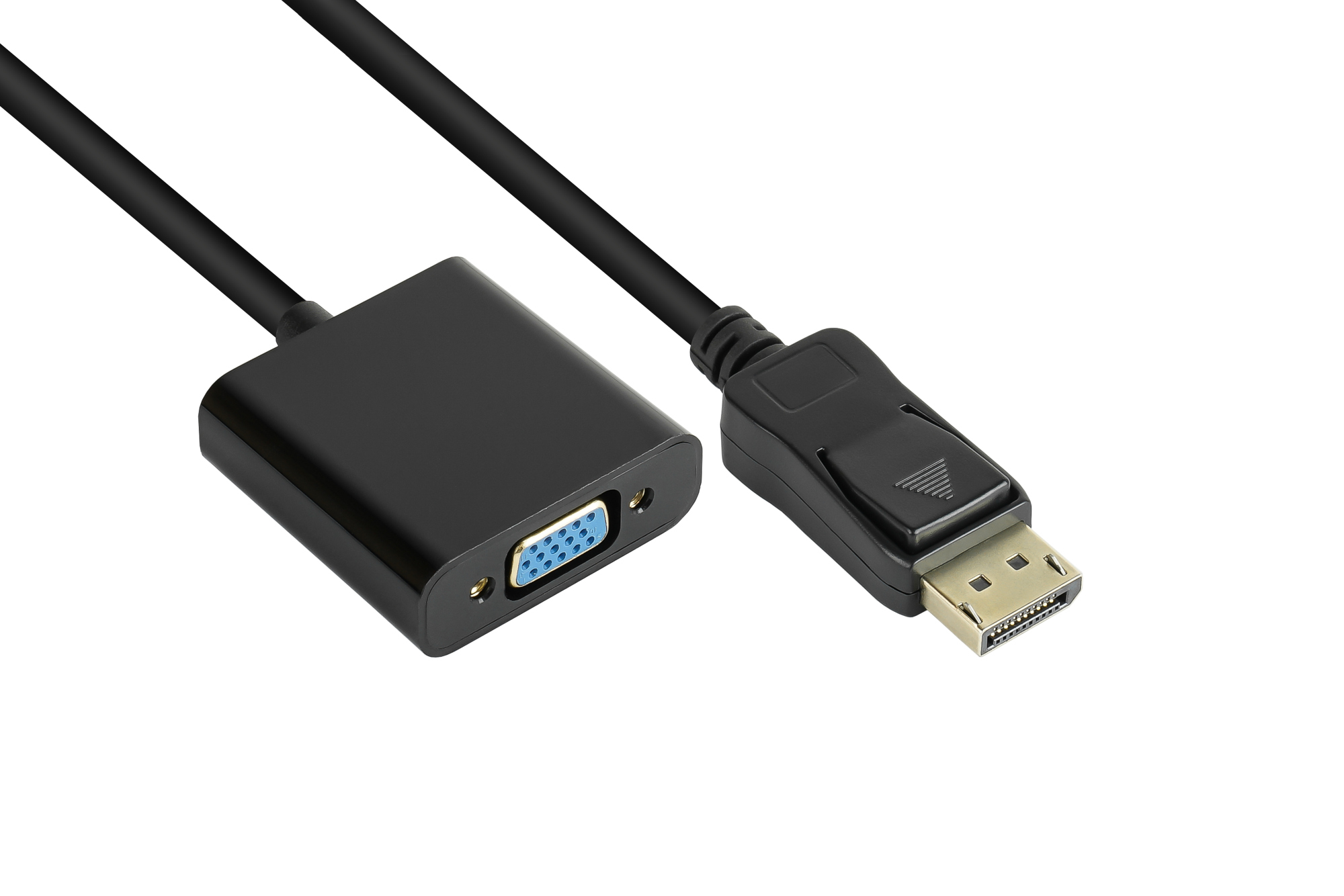 Adapter DisplayPort Stecker an VGA Buchse, 1920*1200 @60Hz, vergoldete Kontakte, ca. 20cm, Good Connections®