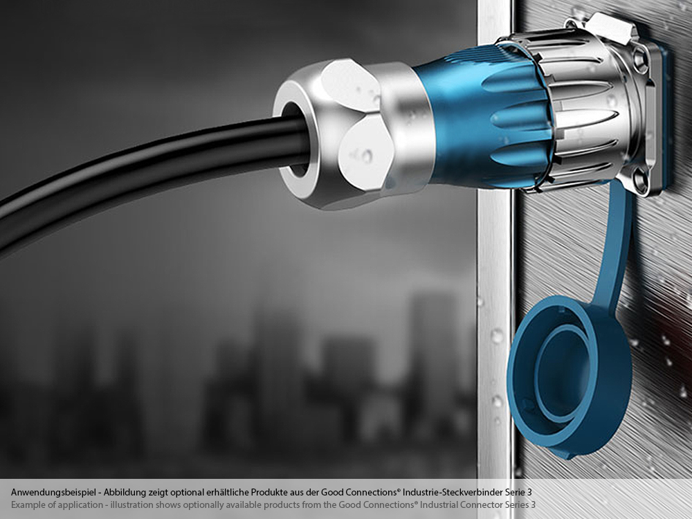 Industrial Connector S3 - USB 3.0 cable, Plug A with cable gland to Plug A, metal, M24, bayonet, IP65/67, 0,5m, Good Connections®