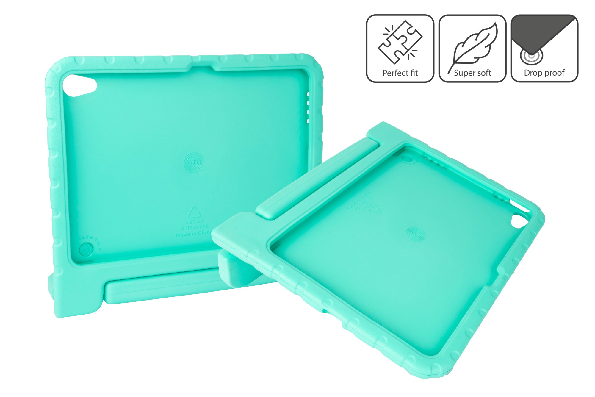 IPad 10.9" (10th gen.) tablet protective case with kickstand, aqua, Good Connections®