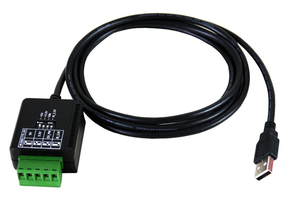 USB 2.0 zu 1x Seriell RS-232 TTL/CMOS Kabel 1,8 Meter lang, mit 5 Pin Termainal Block Anschluss (FTDI Chip-Set), Exsys® [EX-1310-TTL]