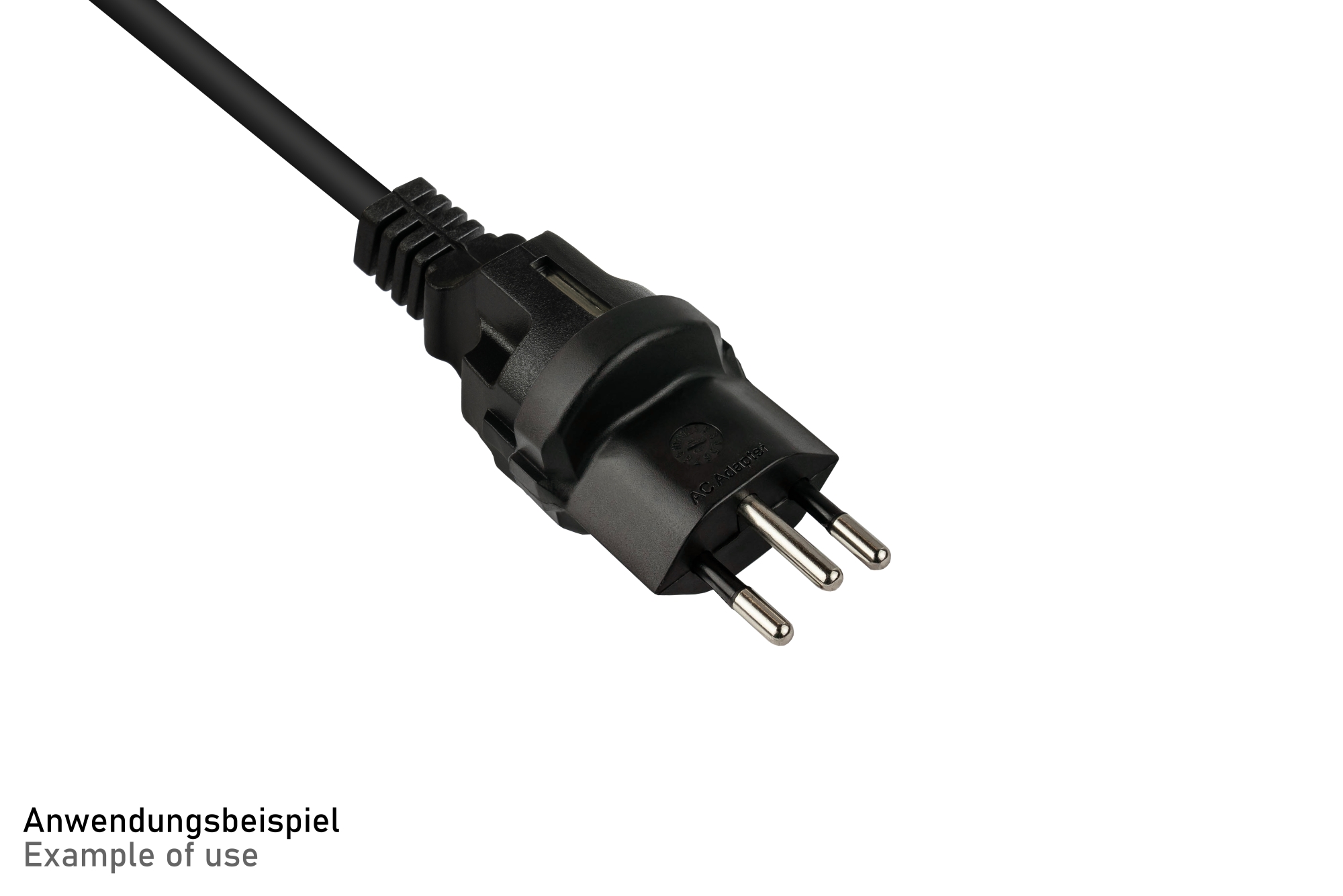 kabelmeister® Power adapter Switzerland plug Typ J (SEV 1011, straight) with insertion aid to safety contact socket, black