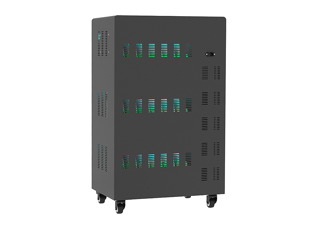 Tablet charging cart for up to 30 devices, UV-C disinfection, Smart Control, black, Good Connections®