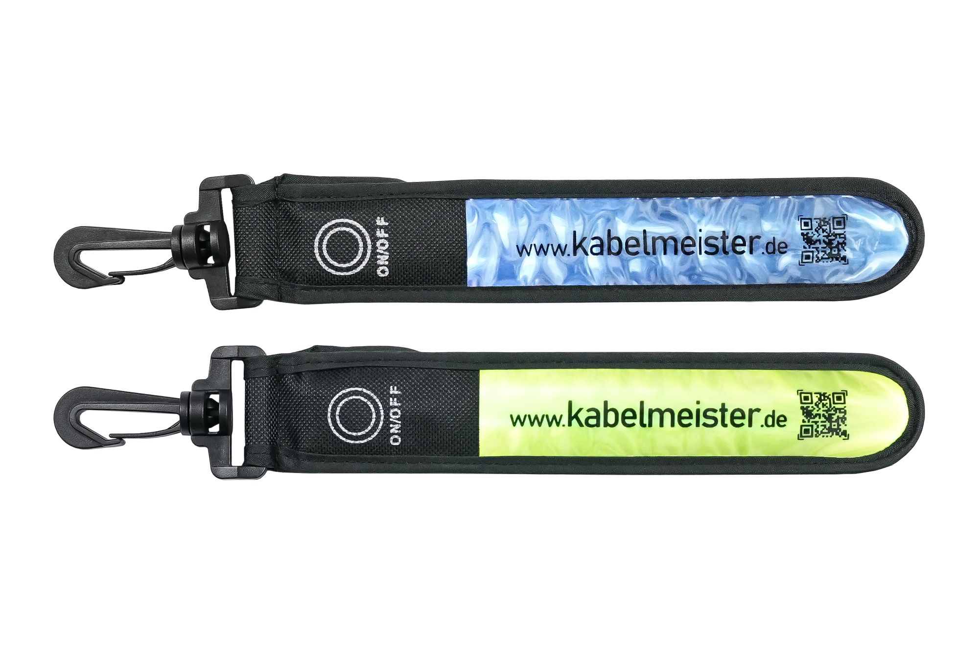 kabelmeister@ LED Leuchtband mit Befestigungshaken 2er-Set, blau und grün/gelb
