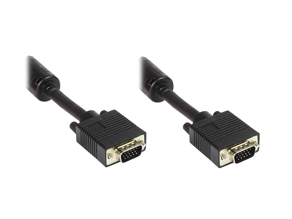 Premium S-VGA Monitoranschlusskabel, schwarz, Länge: 20m, Good Connections®