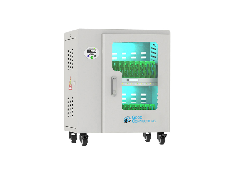Good Connections® ANTARES T20C Tablet-charging cabinet up to 11", USB-C™ version, 30W per port, UV-C disinfection, grey