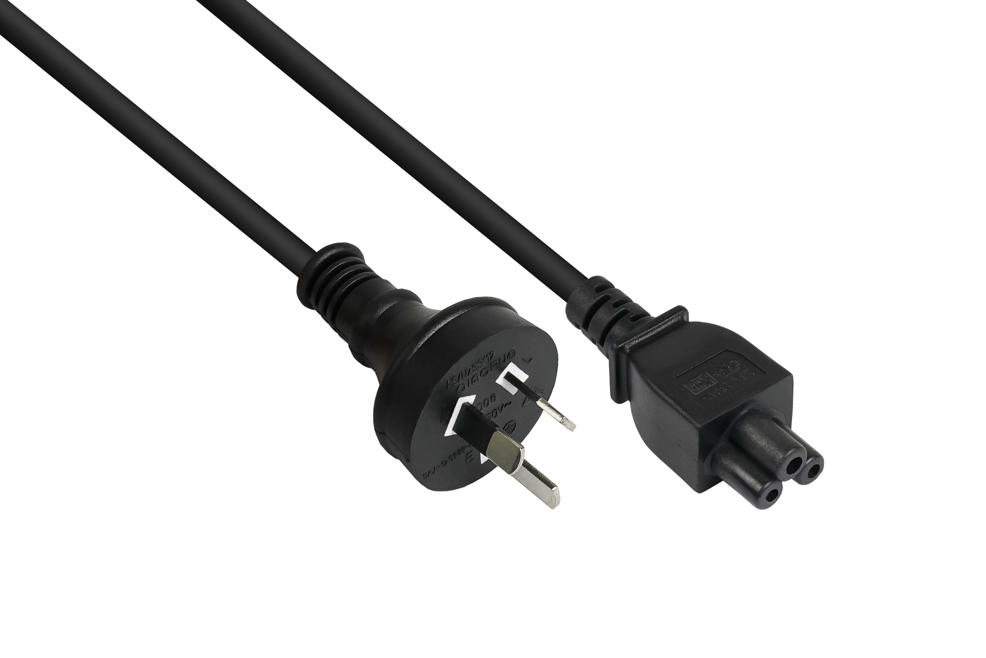 Power Cord Australia Typ I plug (AS 3112) to C5 for Notebook, SAA/Tick Mark, black, 0,75 mm², 1,8 m, Good Connections®