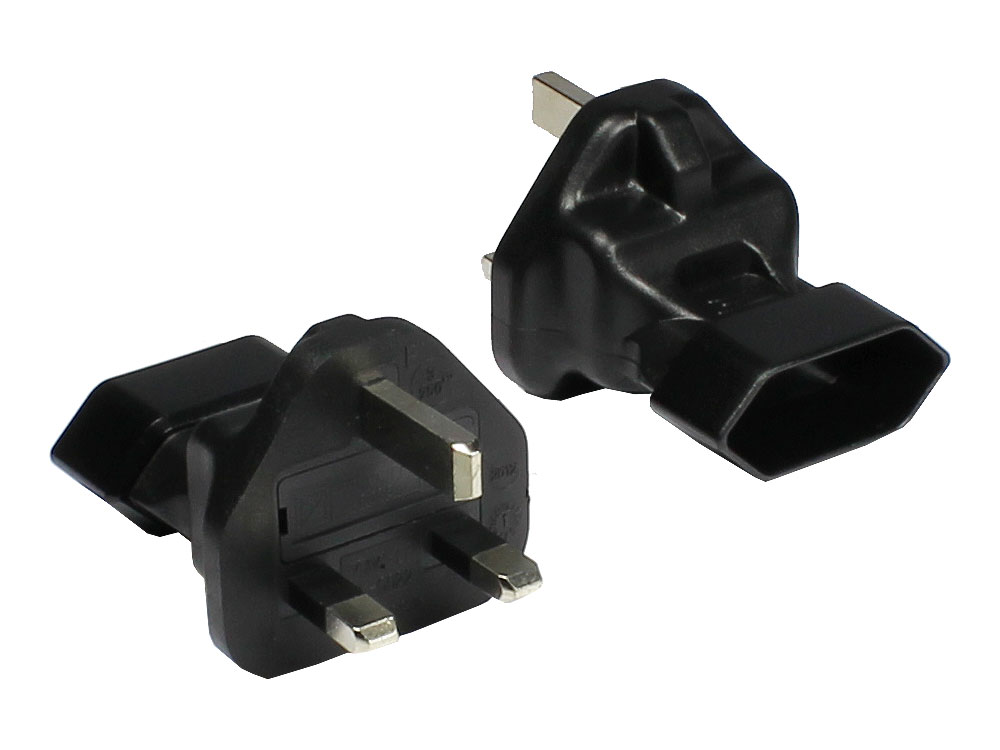 Stromadapter, England, UK Stecker auf Euro 2pin Buchse (gerade)