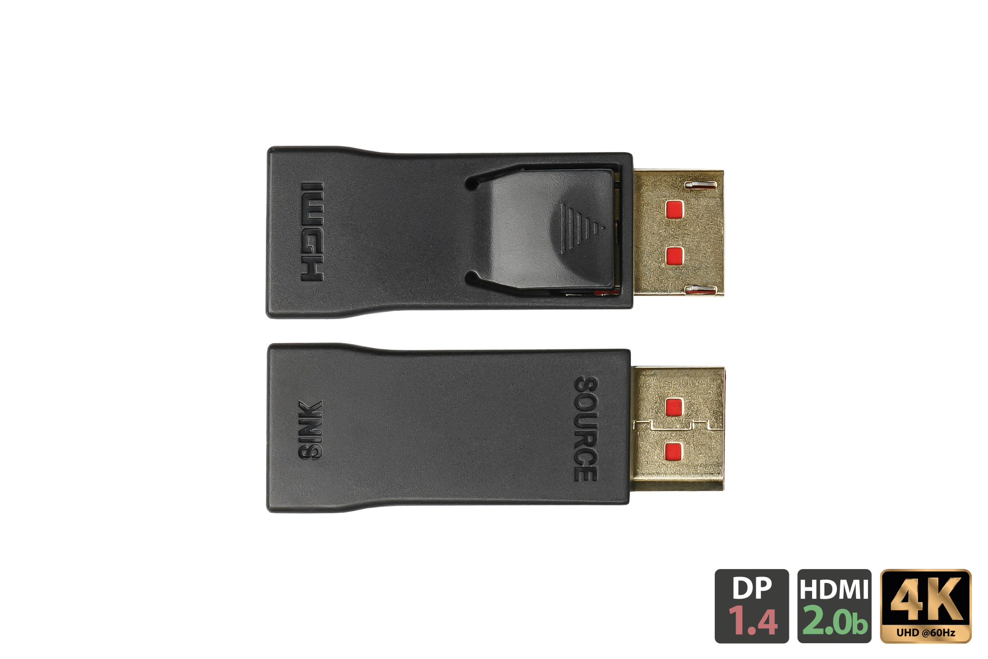 Adaptor DisplayPort 1.4 plug to HDMI 2.0 socket, 4K @60Hz, gold-plated contacts, black, Good Connections®