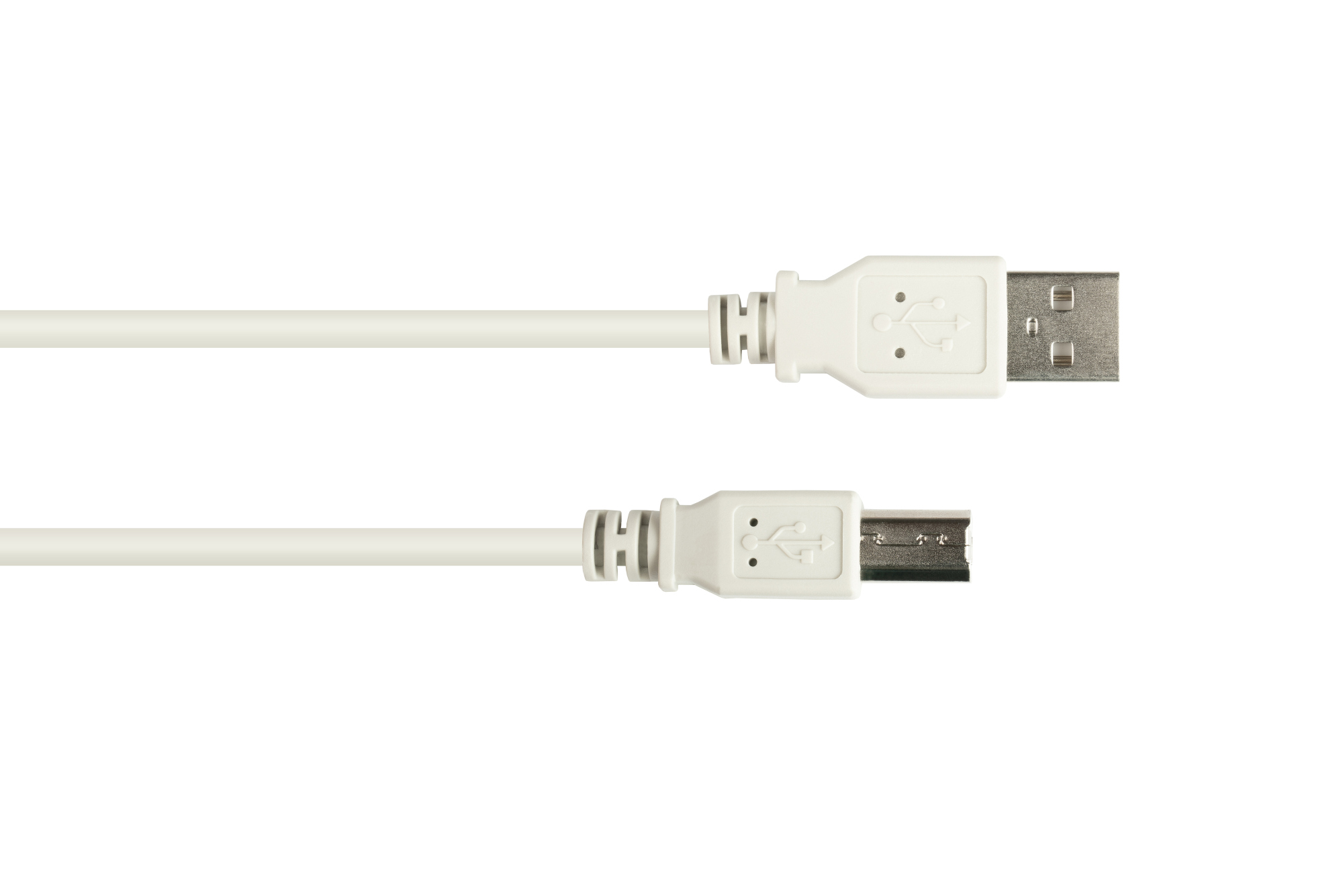 Anschlusskabel USB 2.0 Stecker A an Stecker B, grau, 0,5m, G