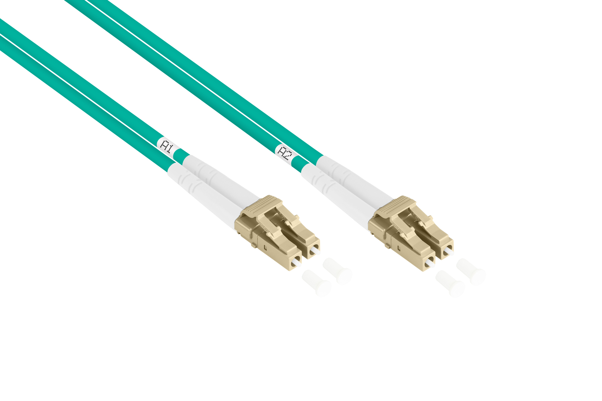 Patch cable LWL Duplex OM3 cable (Multimode, 50/125) LC/LC, LSZH, steel armouring and rodent protection, step-resistant, 50m, Good Connections®