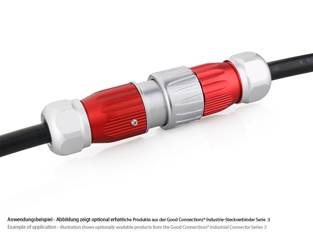 Industrial Connector S3 - Power (4-Pin) Mating plug connector with cable gland, Solder Termination, Metal, M20, Bayonet, IP65/67, Good Connections®