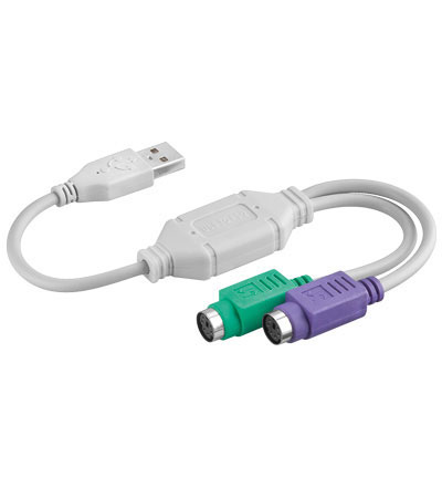 USB A Stecker an 2 x PS/2 Buchse, aktiv