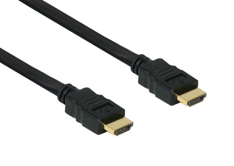 High-Speed-HDMI®-Flachkabel mit Ethernet, Falchkabel, vergoldete Stecker, 5m, Good Connections®