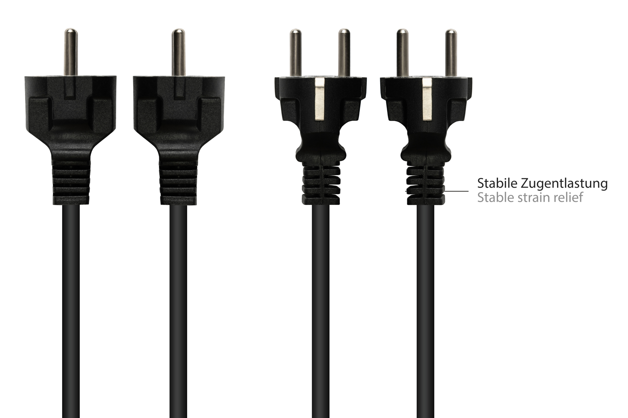 Power cord Safety-plug Typ E+F (CEE 7/7, straight) to C5 (straight) for Notebook, black, 0,75 mm², 5 m, Good Connections®