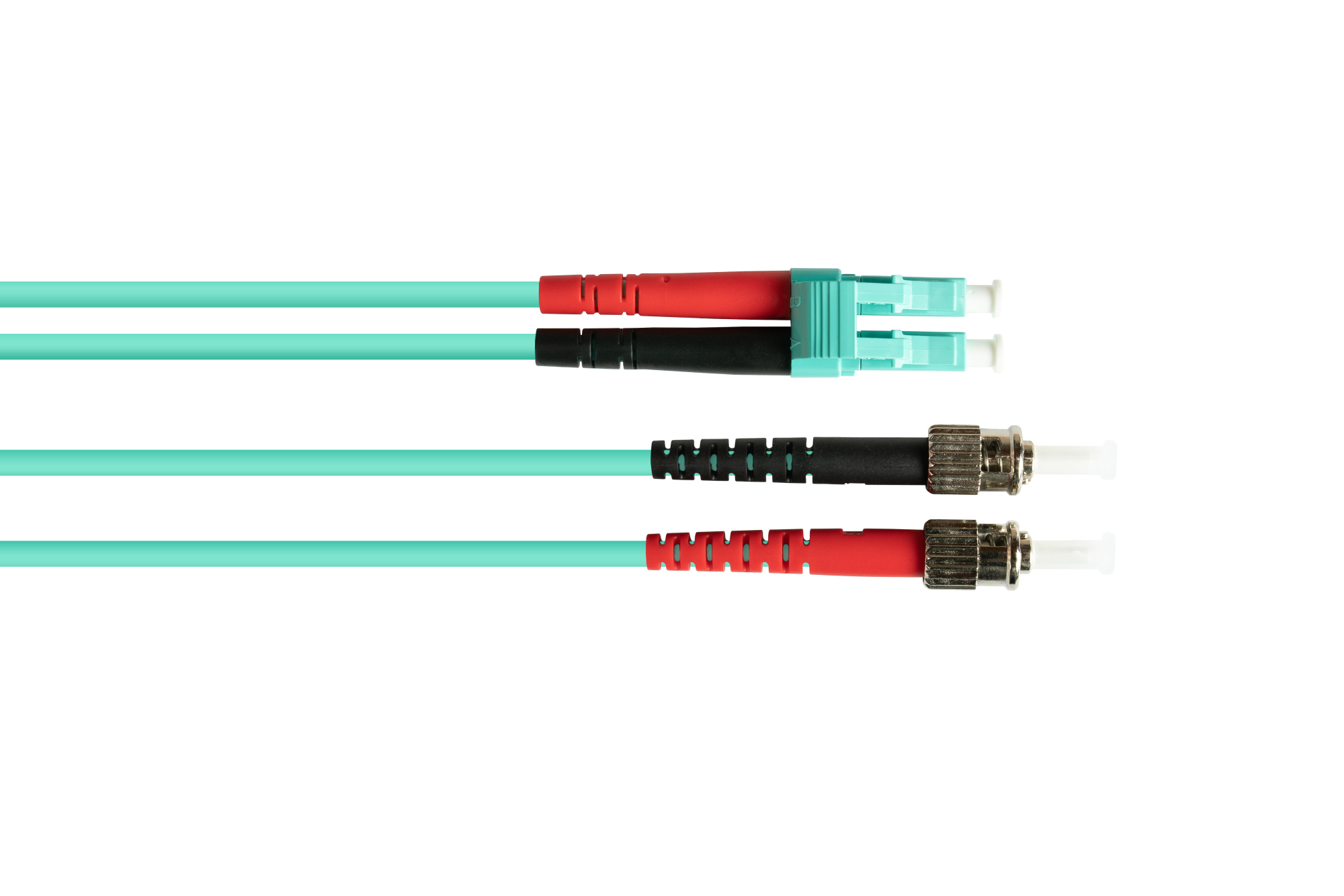 Patchkabel LWL Duplex OM3 (Multimode, 50/125) LC/ST, LSZH, austauschbare Polarität, 3m, Good Connections®