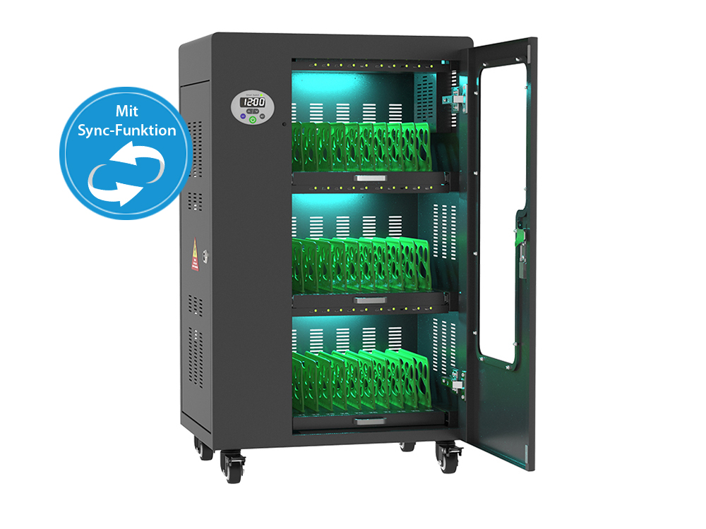 Good Connections® ANTARES PRO T30CS Ladewagen bis 11", USB-C™, 20W Port, PD3.0, UVC-Desinfektion, Sync-Funktion, schwarz
