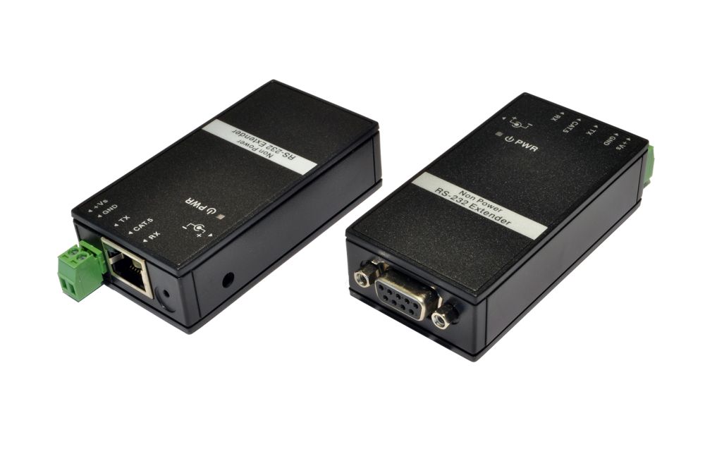 RS232 Extender bis 1200 Meter inklusive zwei Netzteile und ein RS-232 Kabel, Exsys® [EX-47951]