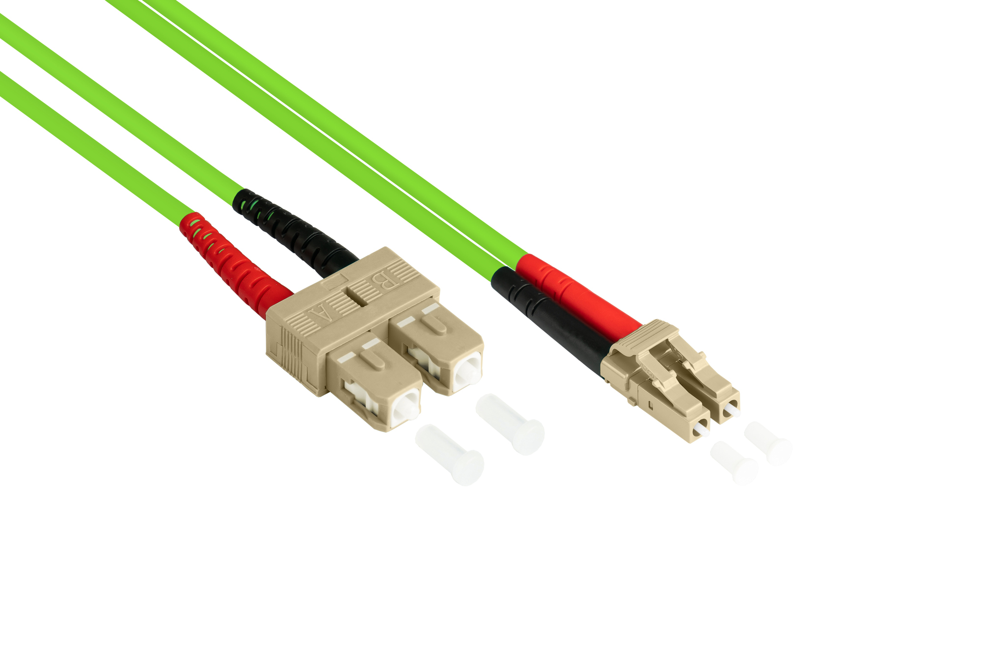 Patch cable LWL Duplex OM5 (Multimode, 50/125) LC/SC, LSZH, exchangeable polarity, 1m, Good Connections®