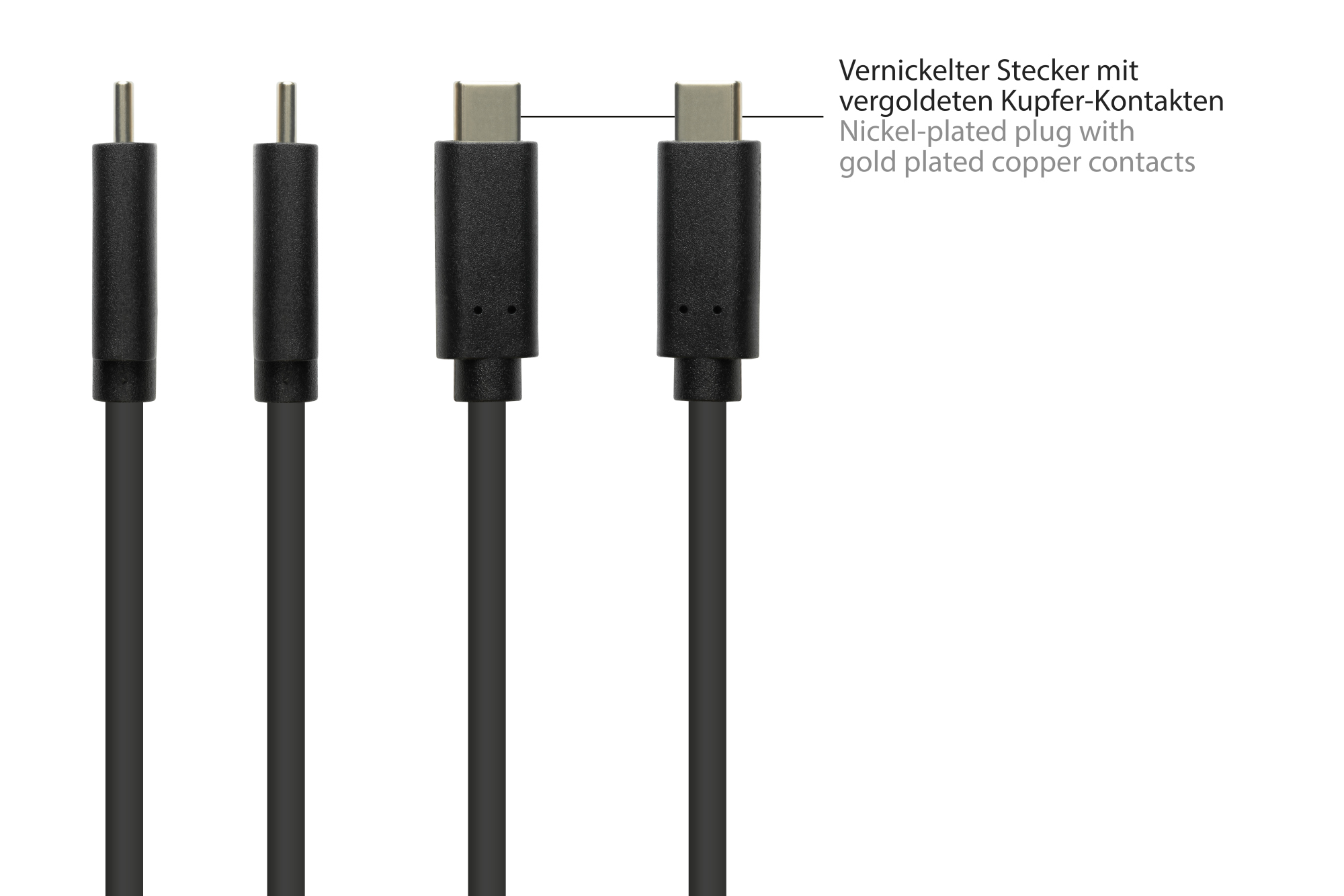 Connecting cable USB 3.2 Gen.2 (10GBit/s / 3A), male A to USB-C™ male, CU, black, 1m, Good Connections®