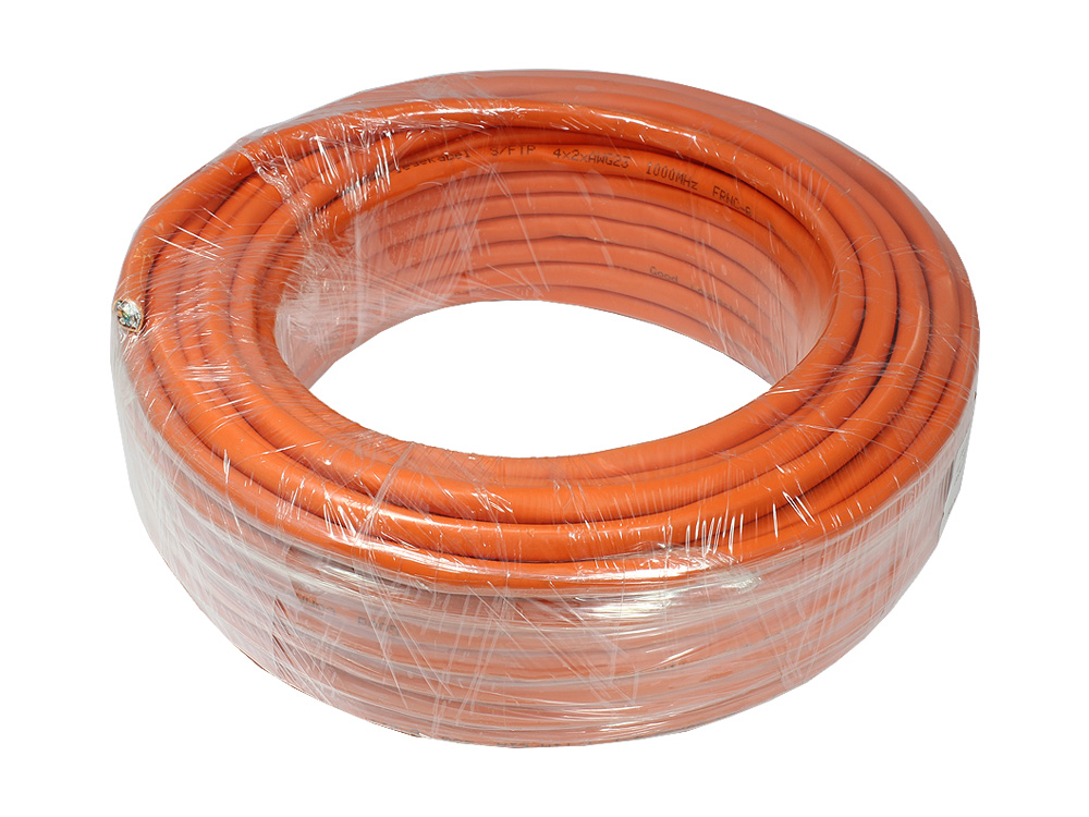 Installation cable Cat. 7 Simplex, S/FTP, PiMF, halogen-free (LSZH), 1000MHz, AWG23/1, FRNC-B, ECA, orange, 50m, Good Connections®