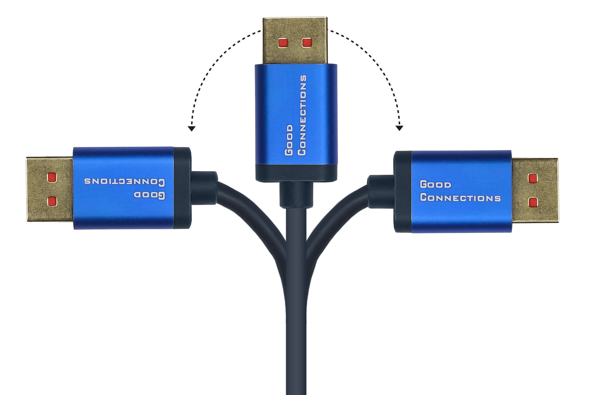 DisplayPort 1.4 SmartFLEX Kabel, 8K UHD-2 / 4K UHD, Aluminiumgehäuse, CU, dunkelblau, 2m, Good Connections®