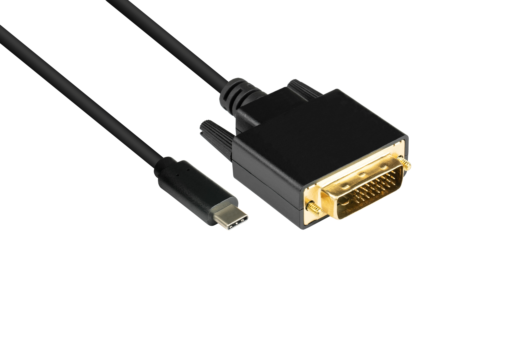 Adapter cable USB-C™ plug to DVI 24+1 plug, CU, black, 2m, Good Connections®