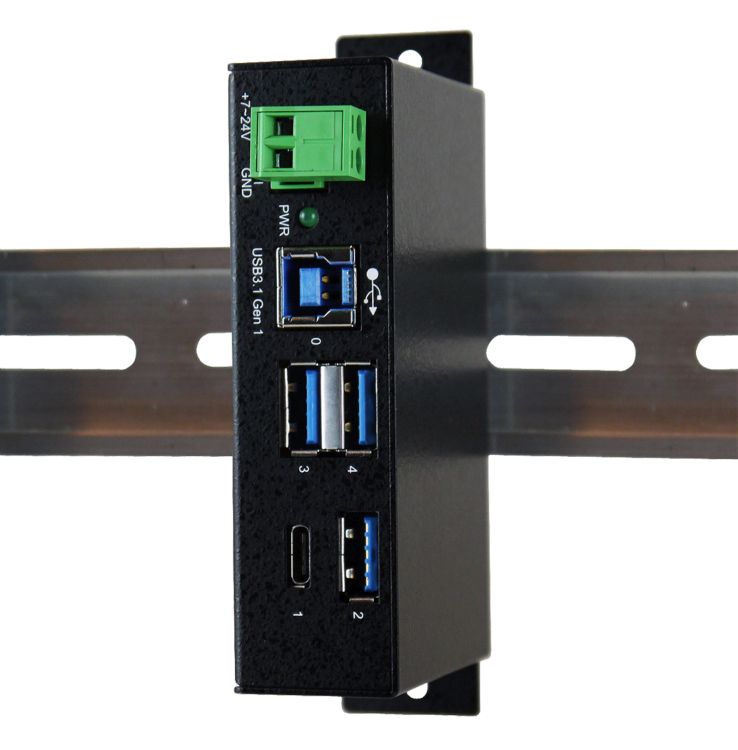 4 Port USB 3.0/ 3.1 (Gen.1) Metall HUB, 1x Buchse C und 3x Buchse A, Upstream Buchse B, Surge Protection, Exsys® [EX-1194HMS]