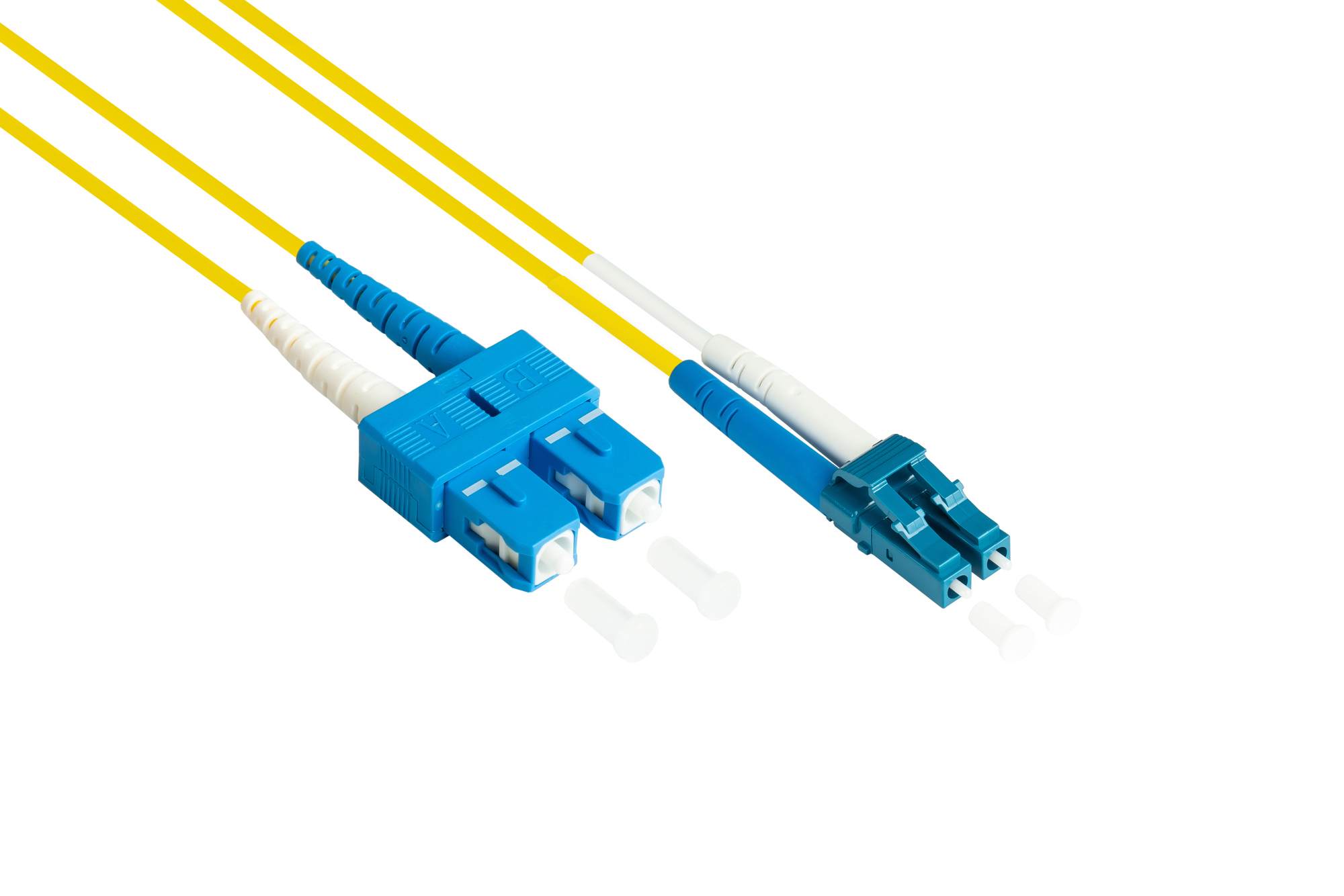Patch cable LWL Duplex OS2 (Singlemode, 9/125) LC/SC, LSZH, exchangeable polarity, 2m, Good Connections®