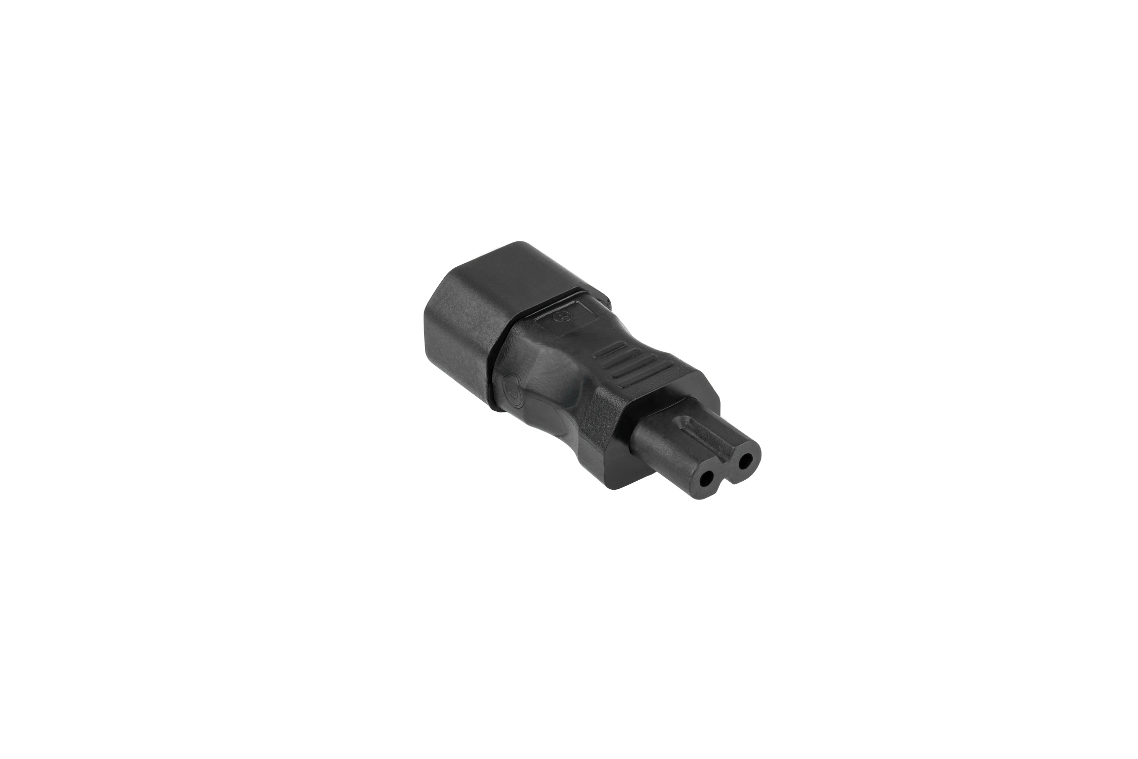 kabelmeister® Power adapter IEC plug C14 (straight) to C7/Euro 8 socket (straight), black