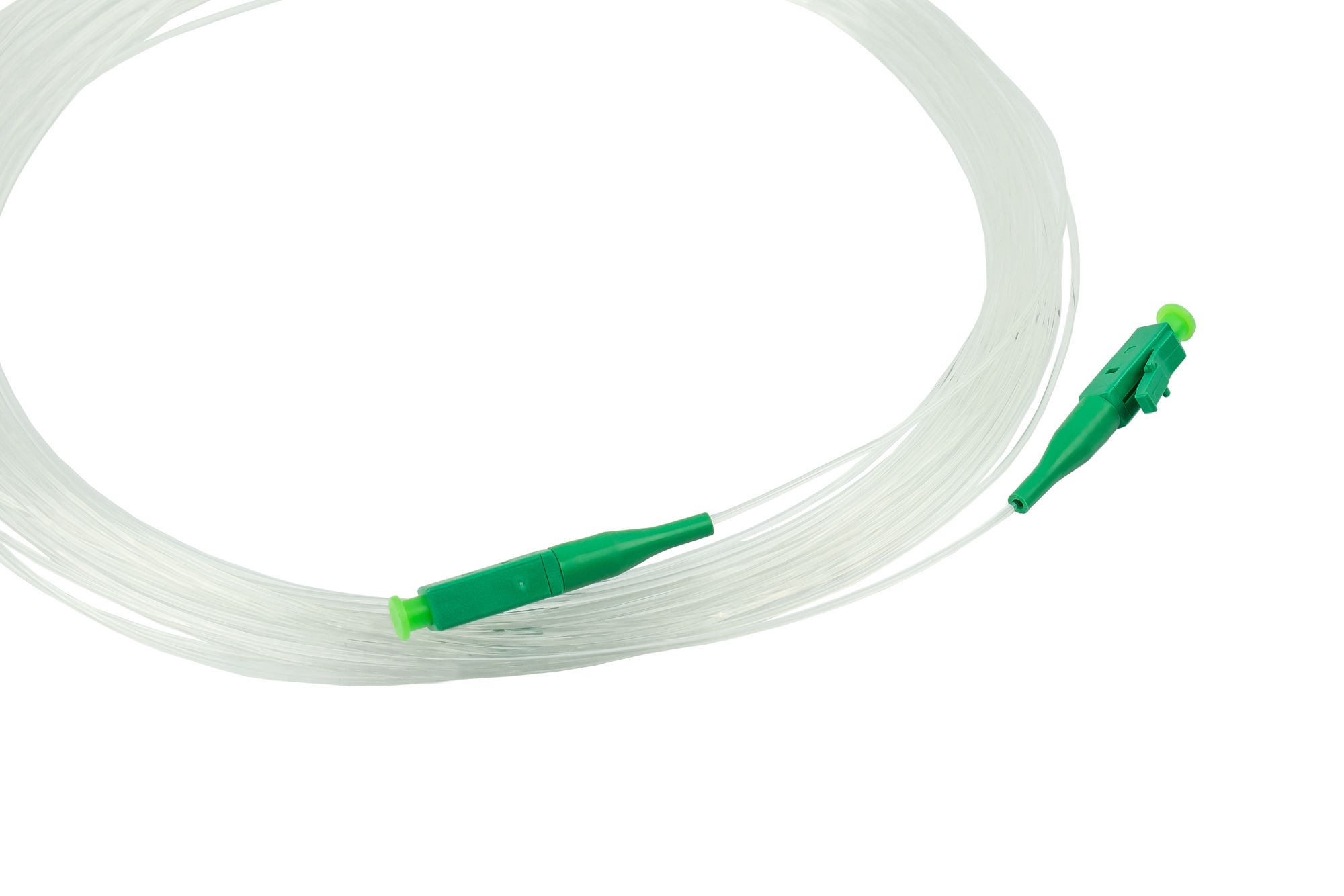 kabelmeister® LWL-Patchkabel OS2 Simplex, LC/APC - LC/APC, G.657.B3, 0,9mm, transparent, 5m