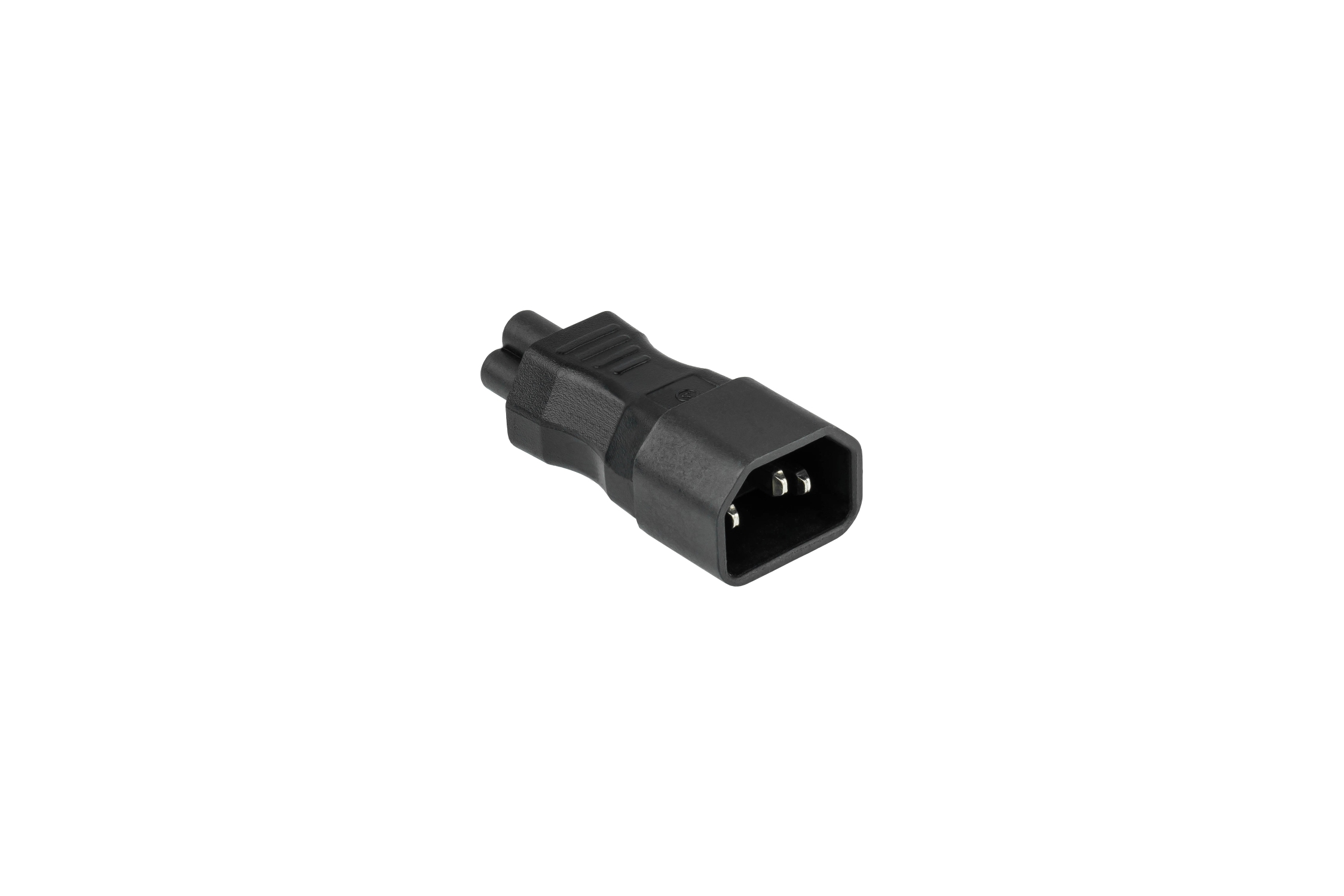 kabelmeister® power adapter IEC plug C14 (straight) to IEC socket C5 (straight), black