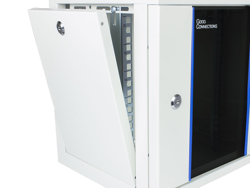 10" Wall housing, 6U, light grey (RAL7035), 312 x 300mm, fully assembled, Good Connections®