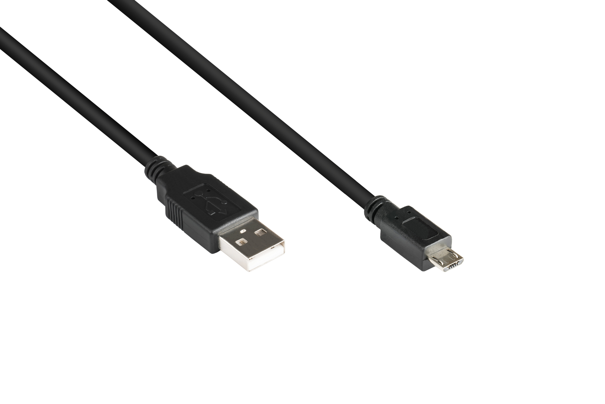 Anschlusskabel USB 2.0 Stecker A an Stecker Micro B, schwarz