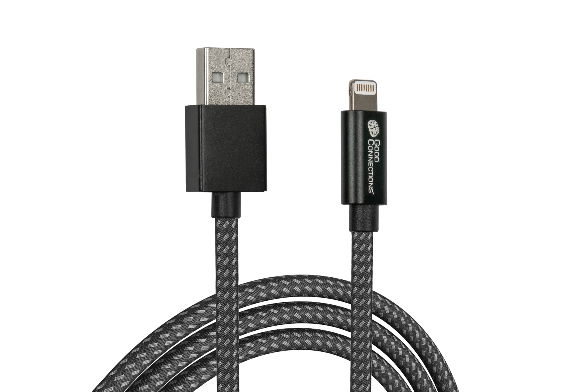 USB 2.0 Charging and data cable for iPhone/iPad/iPod, USB-A plug to Lightning™ plug, MFI certified, 12W, black, 0,5m, Good Connections®